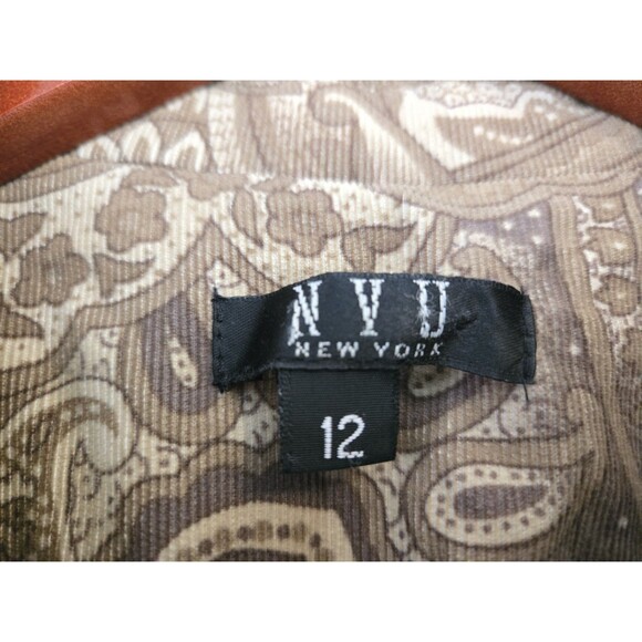 VTG NYU Shirt Womens 12 Brown Paisley Floral Boho Gypsy Button Y2K Goblincore - Picture 4 of 8